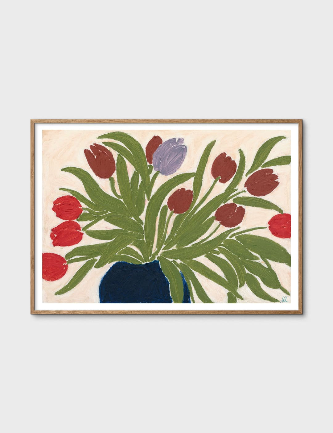 Tulips in a Blue Vase by Anine Cecilie Iversen