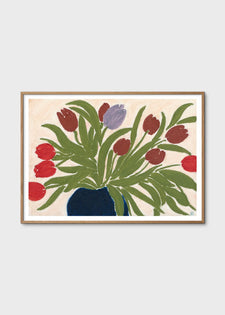 Tulips in a Blue Vase by Anine Cecilie Iversen