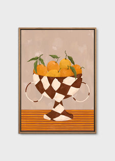Lemons & Oranges in Checkered Vase by Frankie Penwill