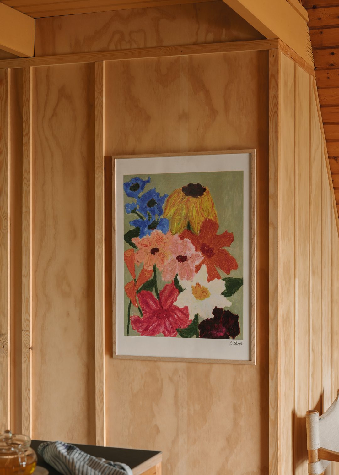 Flowers on Sage Green by Carla Llanos