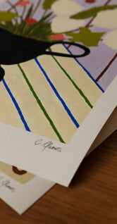 Flowers on Striped Cloth by Carla Llanos