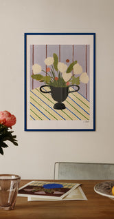 Flowers on Striped Cloth by Carla Llanos