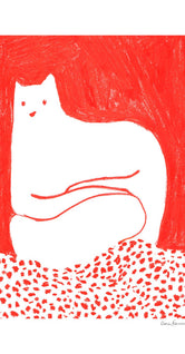 Cat in Red by Cinzia Franceschini