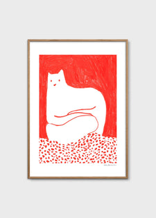 Cat in Red by Cinzia Franceschini