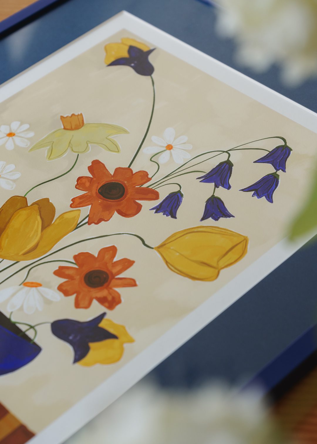 Colourful Bunch in Blue Vase by Frankie Penwill