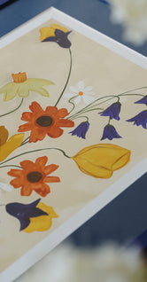 Colourful Bunch in Blue Vase by Frankie Penwill