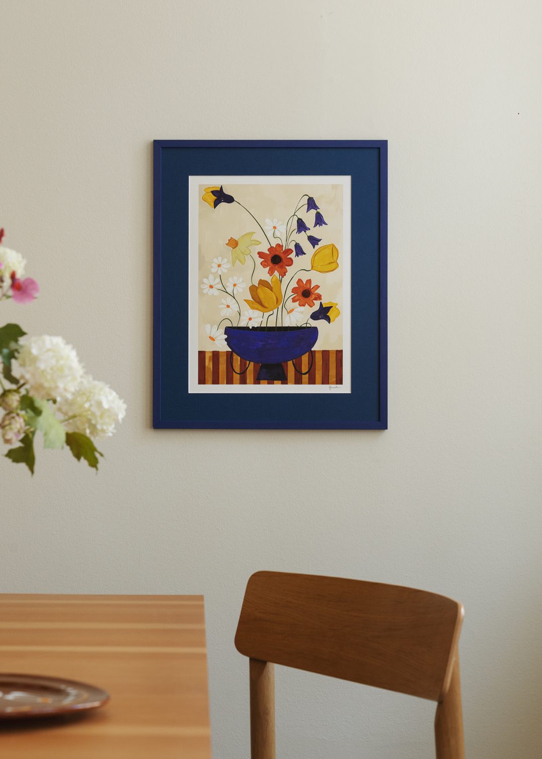 Colourful Bunch in Blue Vase by Frankie Penwill
