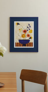 Colourful Bunch in Blue Vase by Frankie Penwill