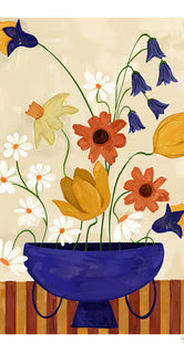 Colourful Bunch in Blue Vase by Frankie Penwill