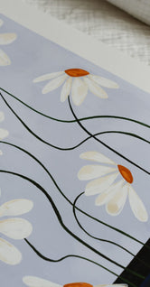 Daisies in Blue Vase by Frankie Penwill