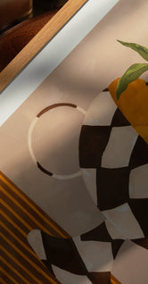 Lemons & Oranges in Checkered Vase by Frankie Penwill