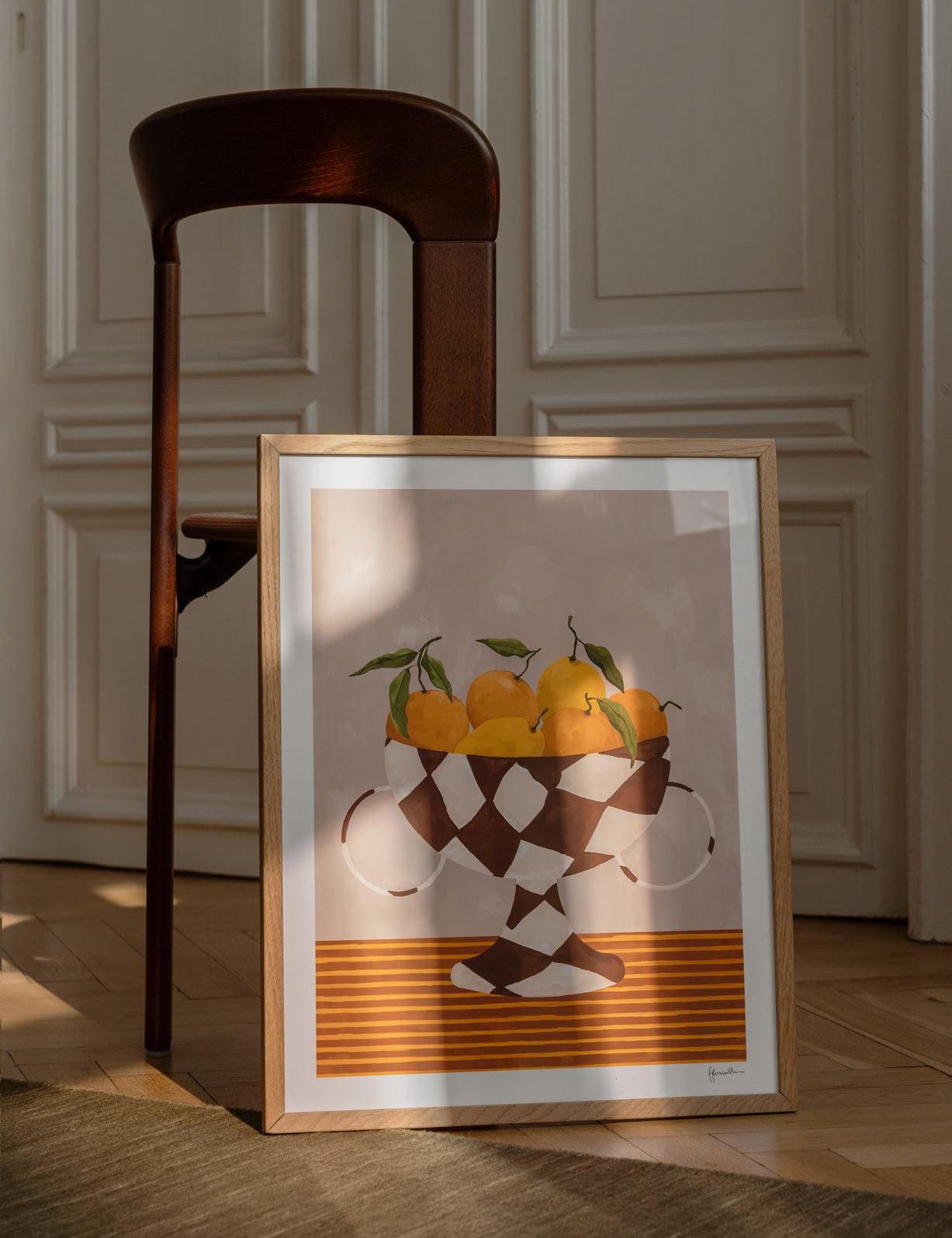 Lemons & Oranges in Checkered Vase