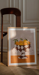 Lemons & Oranges in Checkered Vase by Frankie Penwill