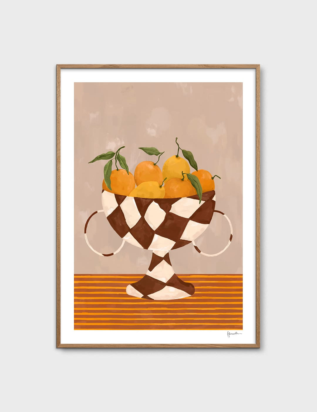 Lemons & Oranges in Checkered Vase by Frankie Penwill