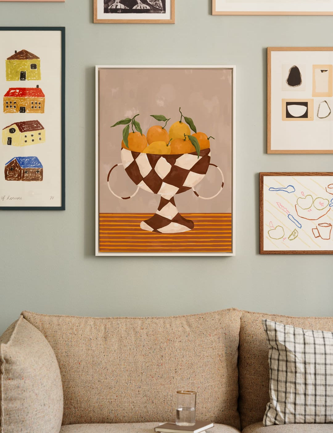 Lemons & Oranges in Checkered Vase