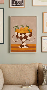 Lemons & Oranges in Checkered Vase by Frankie Penwill