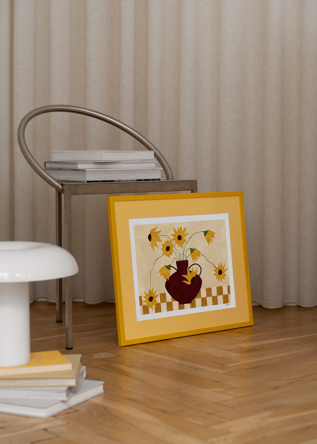Frankie Penwill - Sunflowers in Burgundy Vase
