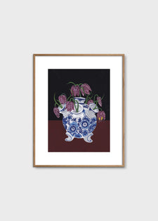 Frittilaria Meleagris In Tulip Vase by Jaron Su