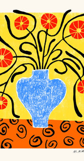 Flowers in Blue Vase by Madelen Möllard