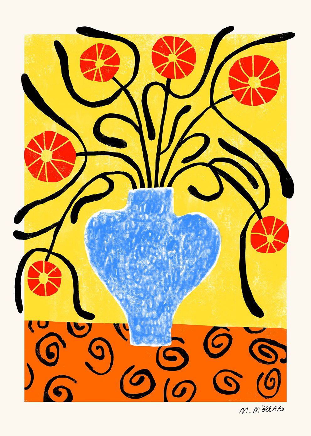 Flowers in Blue Vase
