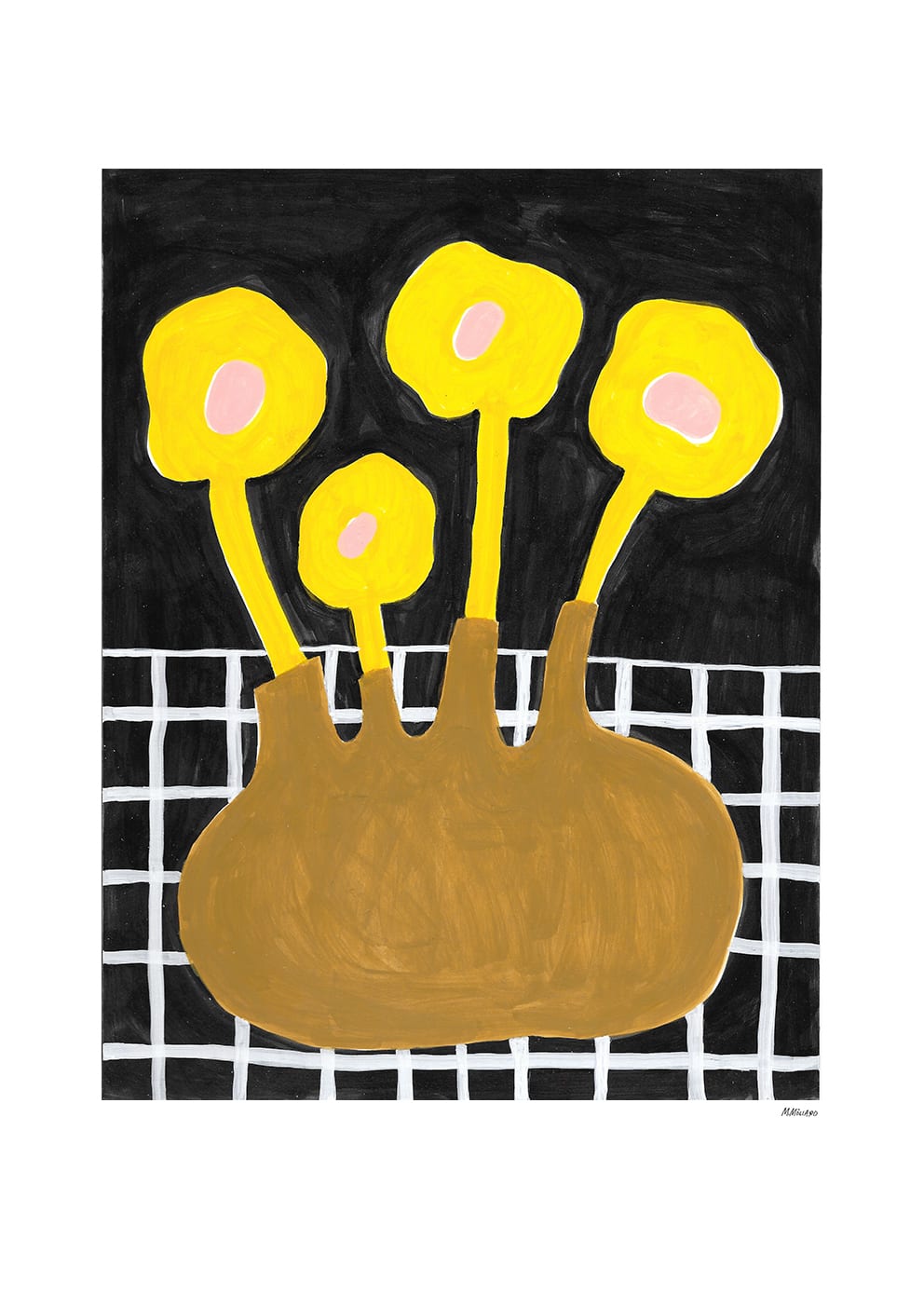 Flowers In Brown Vase