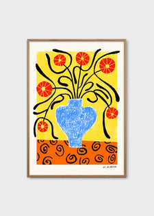 Flowers in Blue Vase by Madelen Möllard