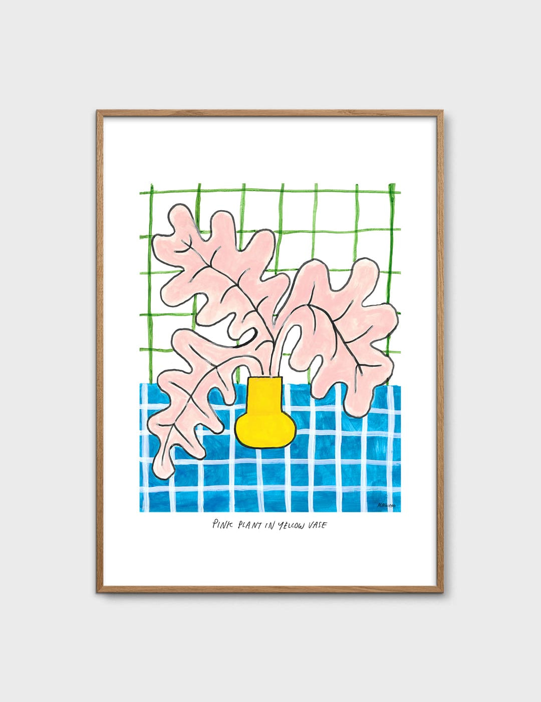 Pink Plant in Yellow Vase by Madelen Möllard