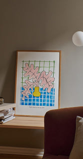 Pink Plant in Yellow Vase by Madelen Möllard