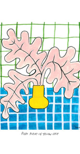 Pink Plant in Yellow Vase by Madelen Möllard
