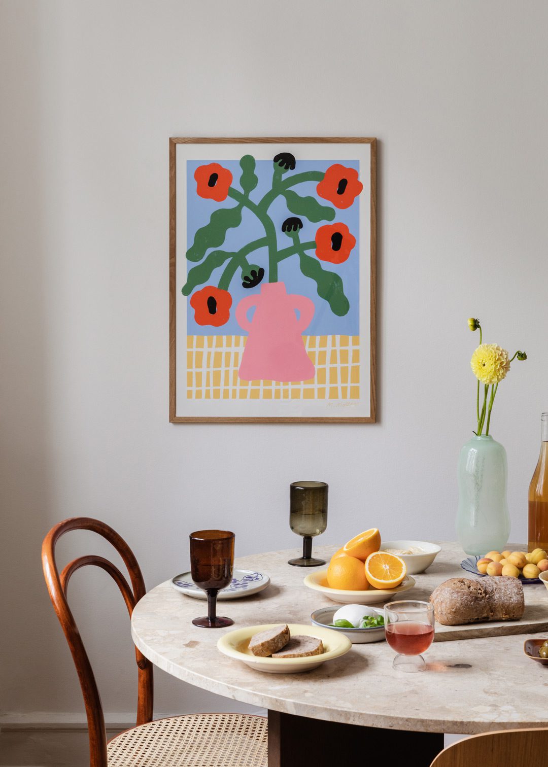 Red Poppies in Pink Vase by Madelen Möllard