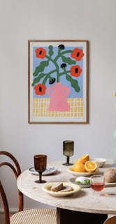 Red Poppies in Pink Vase by Madelen Möllard