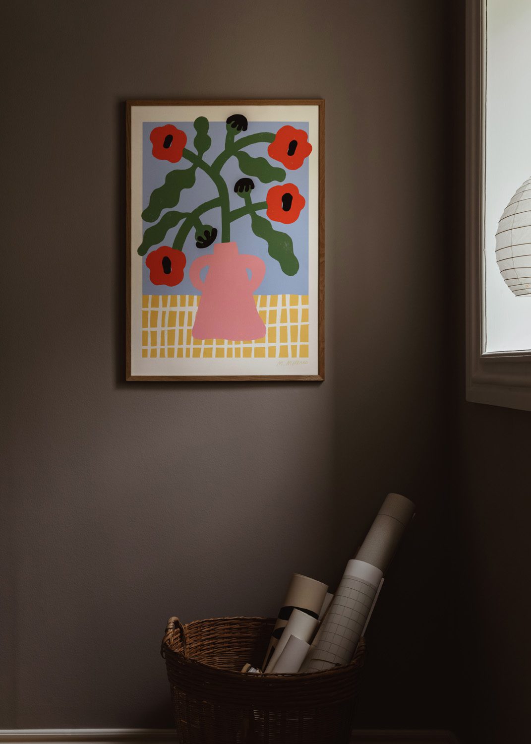 Red Poppies in Pink Vase by Madelen Möllard