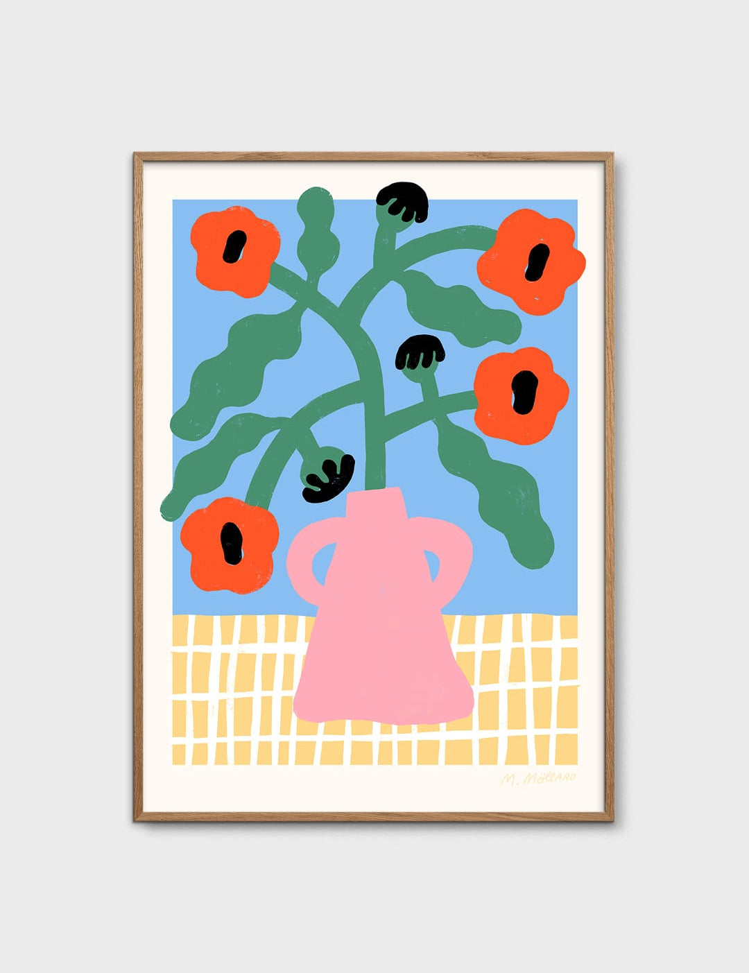 Red Poppies in Pink Vase by Madelen Möllard