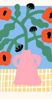 Red Poppies in Pink Vase by Madelen Möllard