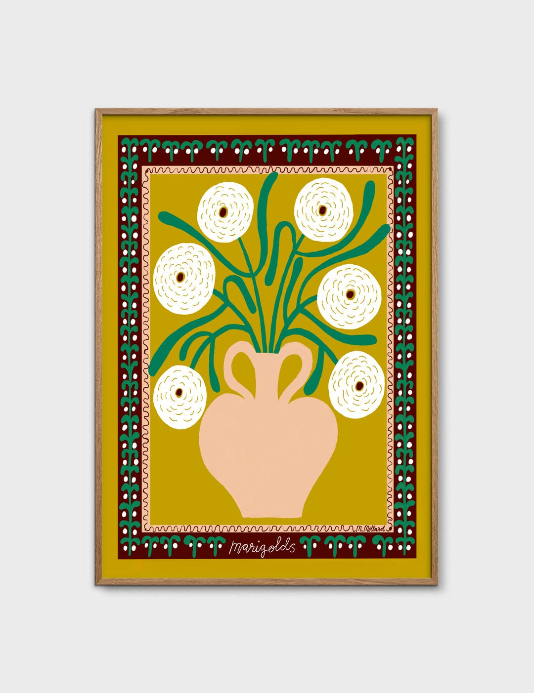 White Marigolds in Vase by Madelen Möllard