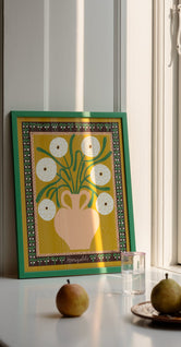 White Marigolds in Vase by Madelen Möllard