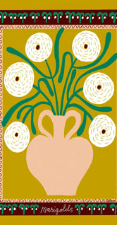 White Marigolds in Vase by Madelen Möllard