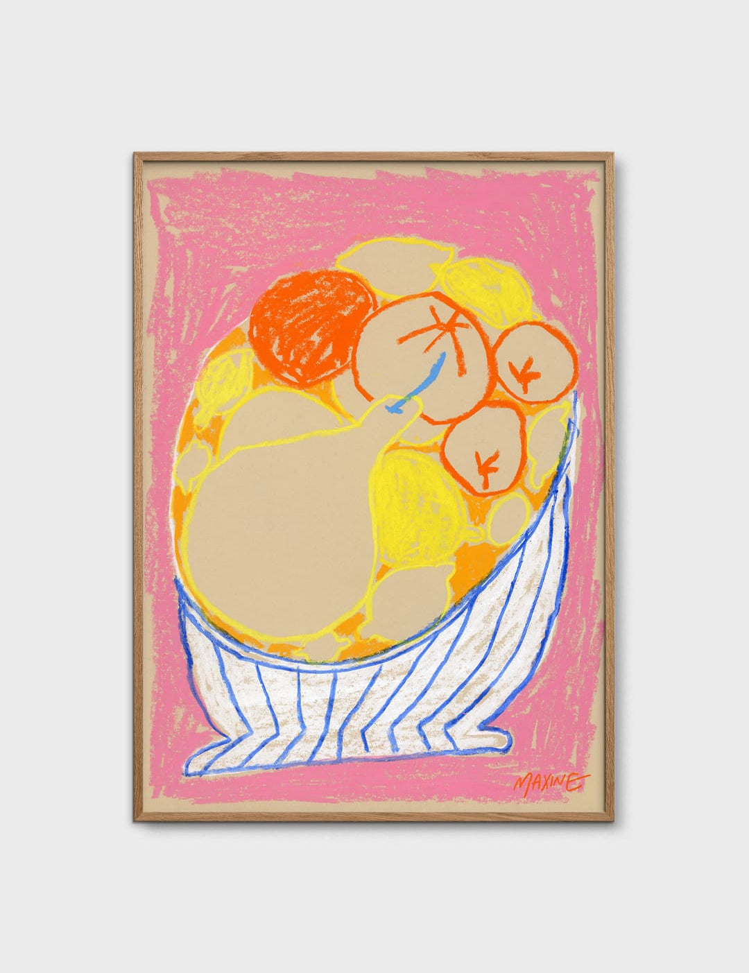 Fruit Bowl on a Pink Table by Maxine McCrann