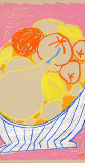 Fruit Bowl on a Pink Table by Maxine McCrann