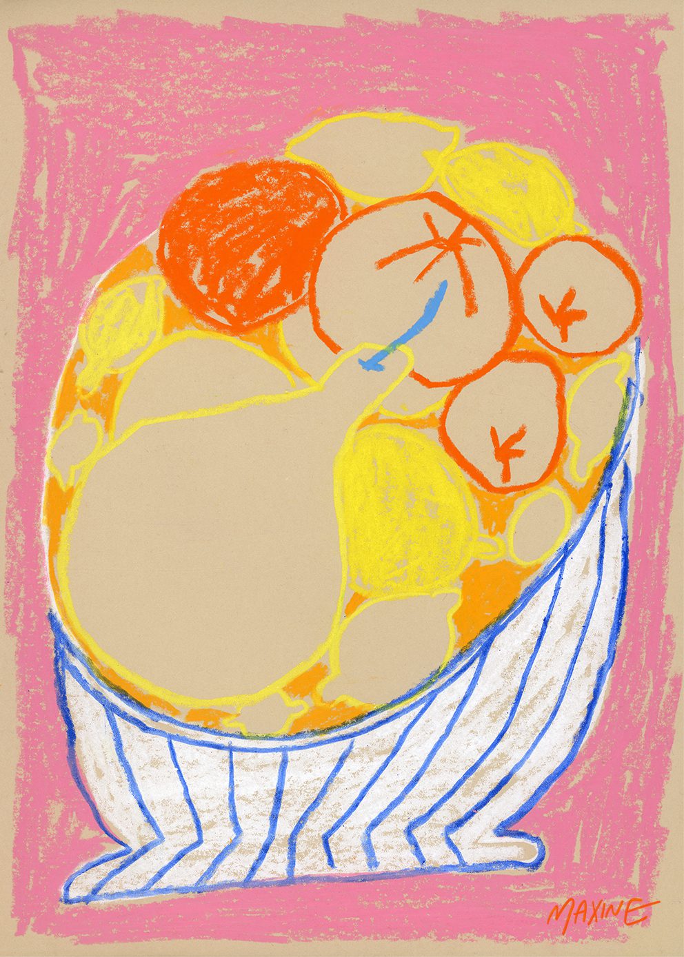 Fruit Bowl on a Pink Table