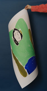 Sitting in Green and Blue by Rosie McGuinness