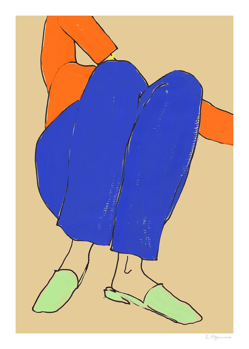 Lying Down in Blue and Red