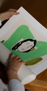 Sitting in Green and Blue by Rosie McGuinness