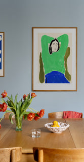 Sitting in Green and Blue by Rosie McGuinness