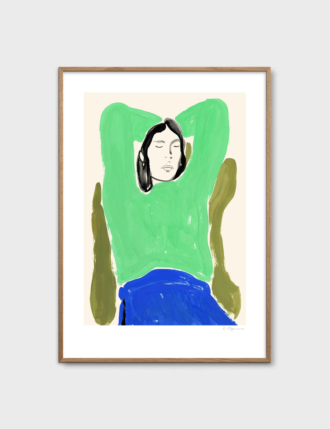 Sitting in Green and Blue by Rosie McGuinness