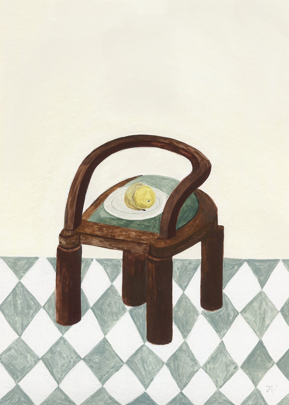 Isabelle Vandeplassche, Chair with Fruit Art Print - The Poster Club