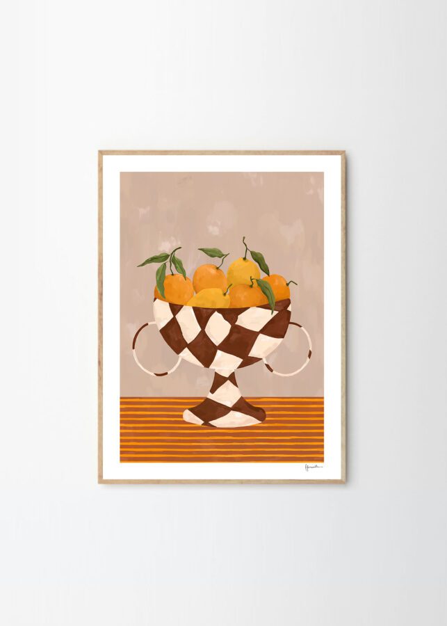 Lemons & Oranges in Checkered Vase by Frankie Penwill
