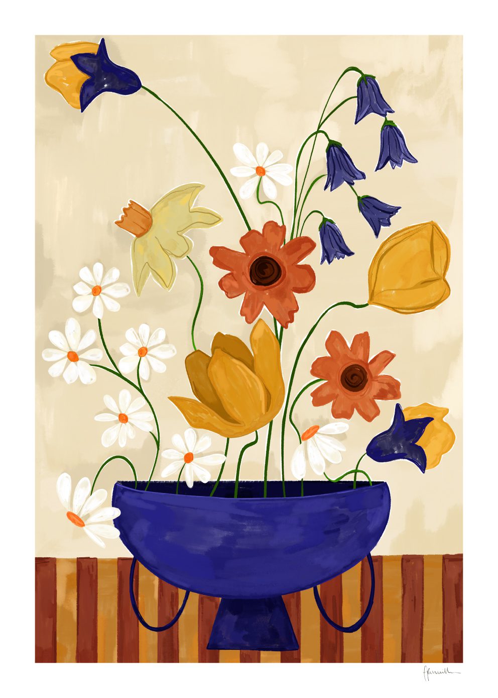 The Poster Club アートポスター 30×40cm Colourful Bunch in Blue