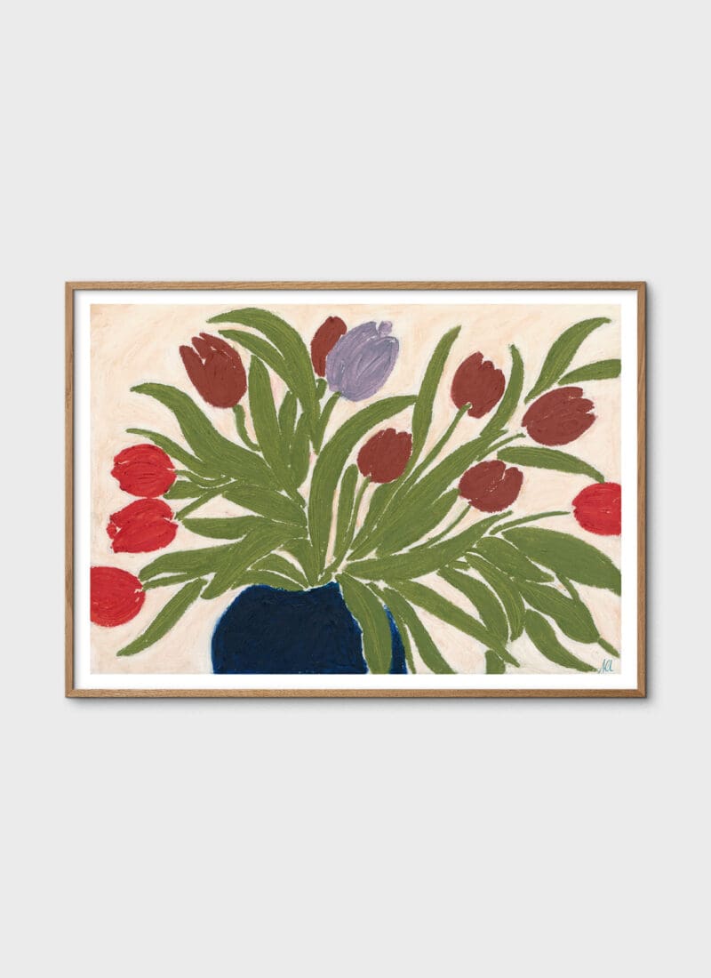 Tulips in a Blue Vase