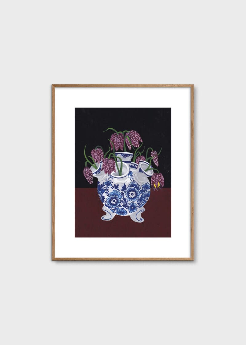 Frittilaria Meleagris In Tulip Vase